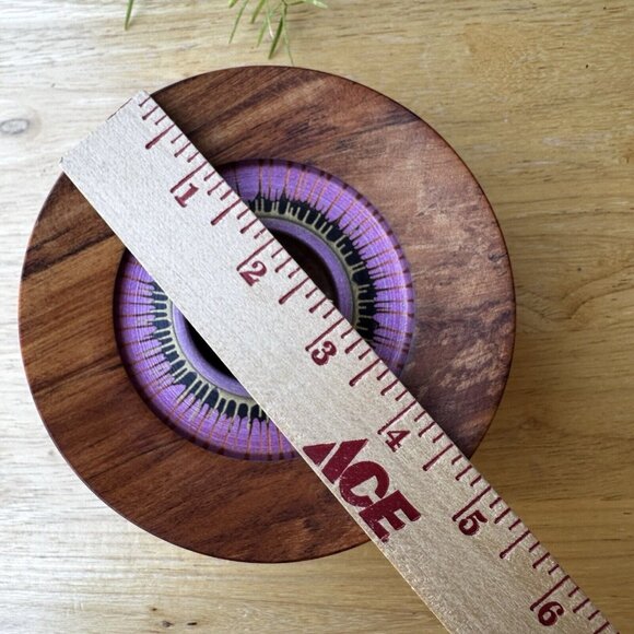 Vintage‎ New Zealand Rimu Wood Tea Light Candle Holder Signed 4.75" Diameter - Picture 9 of 10